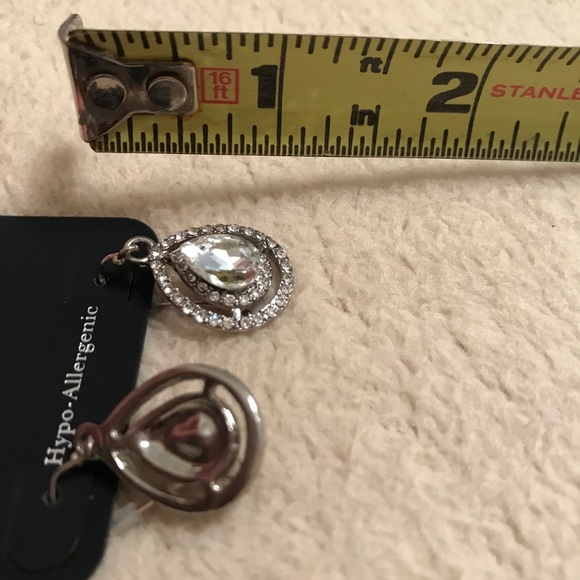 DONATED Teardrop Rhinestone Earrings - Picture 6 of 6